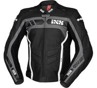 IXS Sport RS-600 1.0 Motorrad Lederjacke, schwarz/grau/weiß, Größe Lang 102