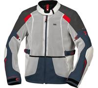 IXS Tourster-Big Air 1.0 Mesh Motorrad Textiljacke, grau-rot-blau-beige, Größe M für Männer