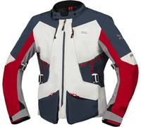 IXS Tourster-STX 1.0 wasserdichte Motorrad Textiljacke, grau-rot-blau, Größe S für Männer
