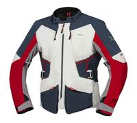 IXS Tourster-STX 1.0 wasserdichte Motorrad Textiljacke, grau-rot-blau, Größe S für Männer