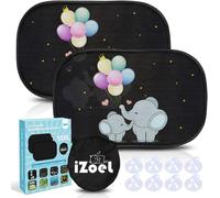 iZoeL Auto Sonnenschutz Kinder Baby Set - UV-Schutz Saugnäpfe 51x31cm 2er Pack