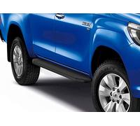 J&J AUTOMOTIVE Premium Black Rival Trittbretter mit ABE passend für Toyota Hilux Revo 4-Türer 2015-2025, OEM Design Aluminium Schwarz Passform Links und Rechts 2-teilig