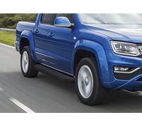 J&J AUTOMOTIVE Premium Black Rival Trittbretter mit ABE passend für Volkswagen Amarok 2016-2022, OEM Design Aluminium Schwarz Passform Links und Rechts 2-teilig