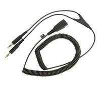 Jabra PC Cord QD to Dual 3.5 mm Jack Coiled Cord