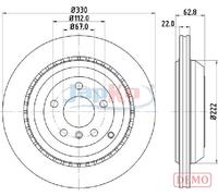 JAPKO Bremsscheibe hinten rechts links belüftet 330mm für MERCEDES-BENZ 610519C