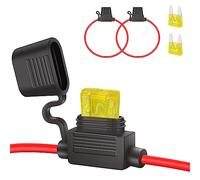 JatilEr Sicherungshalter Kfz Mini 14AWG 2 Stück, Kfz Auto Sicherungshalter Kupferkabel, Kfz Sicherungshalter mit 20A Kfz Sicherungen für Auto/Lkw/Motorrad/Boot