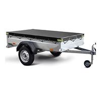 JAVOUKA Anhängerplane Flachplane mit Gummigurt 258x135x8CM - randverstärkte Wasserfest Anhänger-Abdeckplane 500-750KG für Stema DDR für Hänger humbaur u. a.