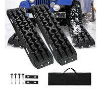 Jaxguom 2 Stück Anfahrhilfe Sandbleche Offroad,Sandbleche Wohnmobil 10T Traglast,Anfahrhilfe für Schnee & Sand,Mit Tasche & Installationstool,Traktionshilfe für PKW LKW Geländewagen