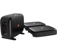 JBL FUSE Doppel Subwoofer Auto Set - 2 x 8" Zoll 600Watt - Getrennt als 2 flache Untersitz Bassboxen oder Zusammen als eine vertikale gedockte Bass box im Kofferraum, Schwarz