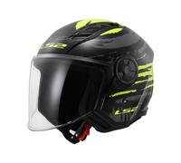 LS2, Jet-Motorradhelm AIRFLOW II Brush black yellow, M