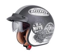 Jethelm mit Visier by BS Way: Hochwertiger Motorradhelm, ECE-Zertifiziert für Herren und Damen - Ideal für Roller, Moped, Mofa und Scooter - Retro Helm Design, Halbschalenhelm Vintage