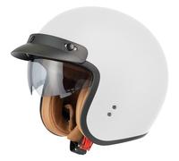 Jethelm mit Visier by BS Way: Hochwertiger Motorradhelm, ECE-Zertifiziert für Herren und Damen - Ideal für Roller, Mofa, Motorrad, Moped und Scooter - Retro Helm Design, Halbschalenhelm Arktik Weiss