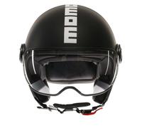 Momodesign FGTR Classic E2206 Jethelm, offener Motorradhelm und Scooter, für Damen und Herren, Mattschwarz/weiß, Größe L