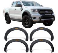 JHCHAN 5" ABS Kotflügelverbreiterung für Ford Ranger 2019-2022 T8 mit PDC | Radlaufverbreiterung Pickup Zubehör Wildtrak Limited, Radlauf Schutzleisten gegen Steinschlag und Schmutz, Matt Schwarz