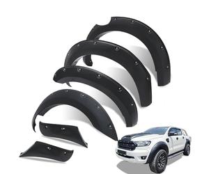 JHCHAN 6" Fender Flares Kotflügelverbreiterung für Ford Ranger 2015-2022 T7 T8 OHNE PDC, Extra Breit Radkastenverlängerung und Schmutzfänger, Anschrauboptik (genietet)
