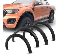 JHCHAN Kotflügelverbreiterung für Ford Ranger 2015-2022 T7 T8 Wildtrak XL XLT Limited ohne PDC, 4 Zoll Radlaufverbreiterung ABS Matt Schwarz Radlauf Schutzleisten Zubehör gegen Steinschlag & Schmutz