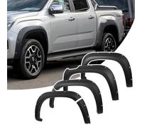 JHCHAN Kotflügelverbreiterung für VW Amarok 2023-2026 V6 Doppelkabine OHNE PDC, 5 Zoll Radlaufverbreiterung mit Pocket Style, Radlauf Schutzleisten Aufprallschutz, ABS Matt Schwarz