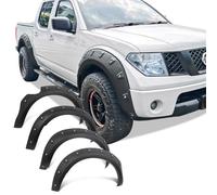 JHCHAN Kotflügelverbreiterungen für Nissan Navara D40 2005-2010 Pre-Facelift Doppelkabine, 6 Zoll Radlaufverbreiterung mit Pocket Style, Fender Flares Radlauf Schutzleisten, ABS Matt Schwarz