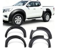 JHCHAN Kotflügelverbreiterungen kompatibel mit Nissan Navara 2016-2022 NP300 D23 Doppelkabine, 7.6 Zoll Radlaufverbreiterung mit Pocket Style, Radlauf Schutzleisten Fender Flares, ABS Matt Schwarz