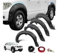 JHCHAN Kotflügelverbreiterungen Nissan Navara D40 2005-2010 Pre-facelift Doppelkabine, 6 Zoll Radlaufverbreiterung mit Pocket Style, Radlauf Schutzleisten Fender Flares, ABS Matt Schwarz
