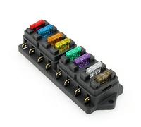 Jiawu 8-Fach Sicherungskasten mit Standard-Sicherungen, 12V 24V, für Auto | Wasserdichter Auto-Sicherungsblock für Marine-Boots-LKW, spritzwassergeschützte Abdeckung, ATC ATO