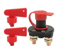 Jiawu Batterie Trennschalter, 12V-24V Strom Unterbrecher Isolator, für Auto | Batterie-Notschalter mit rotem Schlüssel, für Auto, Boot, Wohnmobil, ATV, LKW, Marine, 100 A Dauerbetrieb