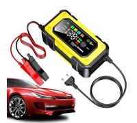 JIEBWCHA Batterieladegerät,12V 7A Autobatterieladegerät - Farb LCD Display Luftkompressor Ladegerät für Auto Motorrad Boot Garage Outdoor,Outdoor Garage Werkstatt