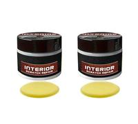 Jingyash Auto Kunststoff Kratzer Entferner Innen, 2 Stück 100g Armaturenbrett Reparaturset mit Schwämmchen, Armaturenbrett Kratzer Entferner Reparatur Set für alle Fahrzeuge Innenraum