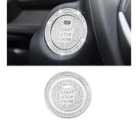jinhuo Lenkrad Logo Aufkleber mit Kristall Strass kompatibel mit dem Mazda CX-3 2018-2021, Emblem für Auto Innenraum | Einfache Montage & Hochwertige Autodeko (Silber)