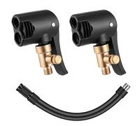 JIZZU Autoventil Adapter Messing, 2 Stück Reifenventil 8 MM, Schlauch für Reifenfüller 17.5 CM, Reifenluftfutter, Französisches Ventil, Reifenfüllschlauch, Auto Reifen Air Chuck