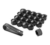 JJNIENUS 20 Stück Radschraubenkappen Für VW Multivan T7 2021 2022 2023 2024, Auto Reifen Mutter Abdeckungen Radbolzen Sechseckige Reifen Kappen Schutz Zubehör Mit Demontage Werkzeug,A/Black-19mm