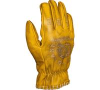 Coyote Yellow Grey Leder Vintage Motorrad Handschuhe , S S yellow grey