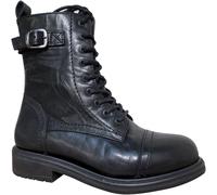 John Doe Damen Motorrad Schuhe Gr. 39 Jackie High - Retro Vintage Lederschuhe