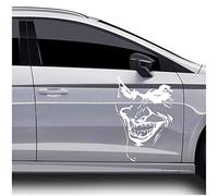 Joker Aufkleber 67x50cm Why so serious Schriftzug Spruch Fahrzeug Dekor Folie für Auto Bus Wohnwagen Kfz Zubehör Autoaufkleber Clown Humor (Weiß Glanz, KX011+KX065 2x Joker)