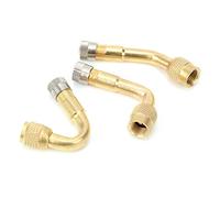 Jonlaki Messing-Reifenventilverlängerung ° 135° 45° Ventilschaftverlängerungsadapter für Auto, Motorrad, Fahrrad - 3-teiliges Set (Gold)