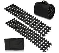 Jopassy 2er-Set Auto Anfahrhilfe, 80 x 21 cm Traktionshilfe, Schwerlast Gummi Anfahrtshilfe Set, Traktionsmatte mit Tragetasche, Offroad Anfahrmatte Sandblech für Schnee, EIS, Schlamm