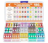 JOREST 180Pcs Kfz Sicherung Set, 60 Micro sicherungen Auto + 60 Mini Flachsicherungen + 60 Standard + 1 Sicherungszieher - für PKW/Wohnmobil/Motorrad (2A 3A 5A 7.5A 10A 15A 20A 25A 30A 35A 40A)