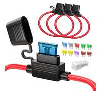 JOREST 3pcs 12AWG Sicherungshalter 12 volt,Inline Flachsicherungshalter Wasserdicht Kfz Sicherungshalter für Car/LKW/Motor+10pcs Standard Sicherungen (10A 15A 20A 25A 30A 35A 40A)