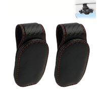 JRILUO Brillenhalter Auto Sonnenblende 2 Stück Magnetischer Sonnenbrillenclip aus Leder für Auto Karten Tickets Halter Auto Innenraum Zubehör Carbon Optik Universal Halterung für Sonnenbrillen