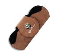 JRZCXGZX Brillenhalter fürs Auto Sonnenblende Sonnenbrillenhalter für Alfa Romeo Giulia Stelvio Giulietta 156 159 147 Mito Tonale Brera,Brown Style