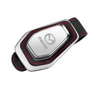 JTMLGDPA Auto Sonnenblende Brillenhalter für Mazda 6 Sport Combi 2012-2015,Leder Magnetische Visier Brillenhalter Clip Sonnenbrillenhalter Innenraum Zubehör,A-Black