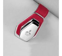 JTMLGDPA Auto Sonnenblende Brillenhalter für Mitsubishi Eclipse Cross GK/GK Facelift 2018-2024,Leder Magnetische Visier Brillenhalter Clip Sonnenbrillenhalter Innenraum Zubehör,A-Red