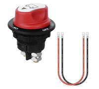 Jtron batterieschalter mit kabel trennschalter motorrad an-aus Abdeckung abnehmbar batterieschalter 12v mini mit 8awg Kabel 50cm für Marine Boat Caravan Car Vehicles (100A)