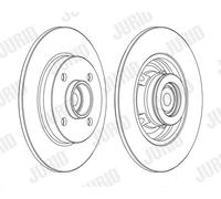 JURID Bremsscheibe hinten rechts links voll 249mm für PEUGEOT CITROËN 562373J-1