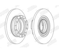 JURID Bremsscheibe hinten rechts links voll 288mm für FORD 563126J
