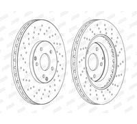 JURID Bremsscheibe vorne rechts links Gelocht 330mm für MERCEDES-BENZ 562354JC-1