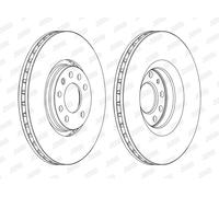 Jurid Bremsscheibe 562390JC-1 vorne 314 mm 28 mm belüftet für Cadillac Opel Saab