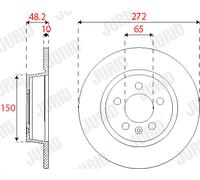 JURID Bremsscheibe PREMIER hinten rechts links voll 272mm für AUDI 563255JC