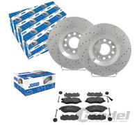 JURID GELOCHTE BREMSSCHEIBEN 320mm + BELÄGE VORNE passend für AUDI A4 B7 8E