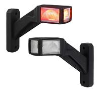 Justech 2er LED Begrenzungsleuchten 140mm Seitenmarkierungsleuchten Positionsleuchten 12-30V Wasserdichte Anhänger Seitenmarkierung Lampe Warnlicht Rot Weiß Gleb für Anhänger LKW Caravan